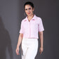 Pink Striped Cotton Cropped Shirt