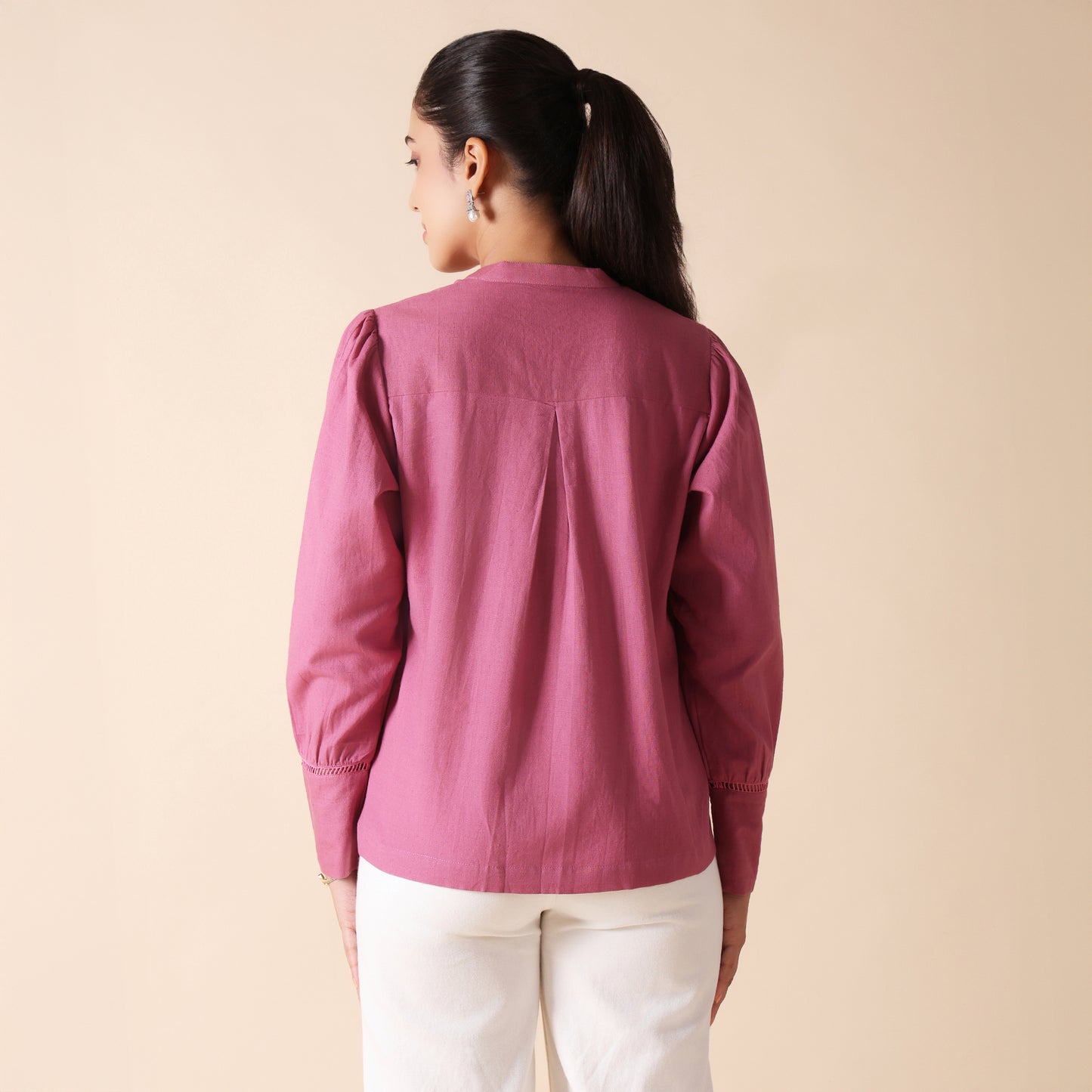 Onion Pink Cotton Relaxed Fit Top