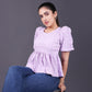 Lilac Short Sleeve Peplum Top