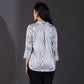 White Paisley Printed Satin Shirt