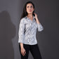 White Paisley Printed Satin Shirt