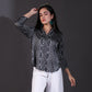 Black Paisley Printed Satin Shirt