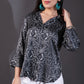 Black Paisley Printed Satin Shirt