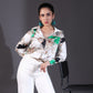White & Green Multi-Patterned Satin Shirt
