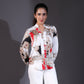 White & Red Multi-Patterned Satin Shirt