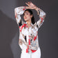 White & Red Multi-Patterned Satin Shirt
