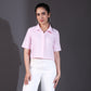 Pink Striped Cotton Cropped Shirt